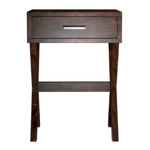 Oak Solid Wood End Table in Walnut Finish