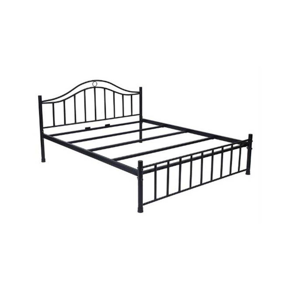 Morris Metal Queen Size Non Storage Bed In Black Finish