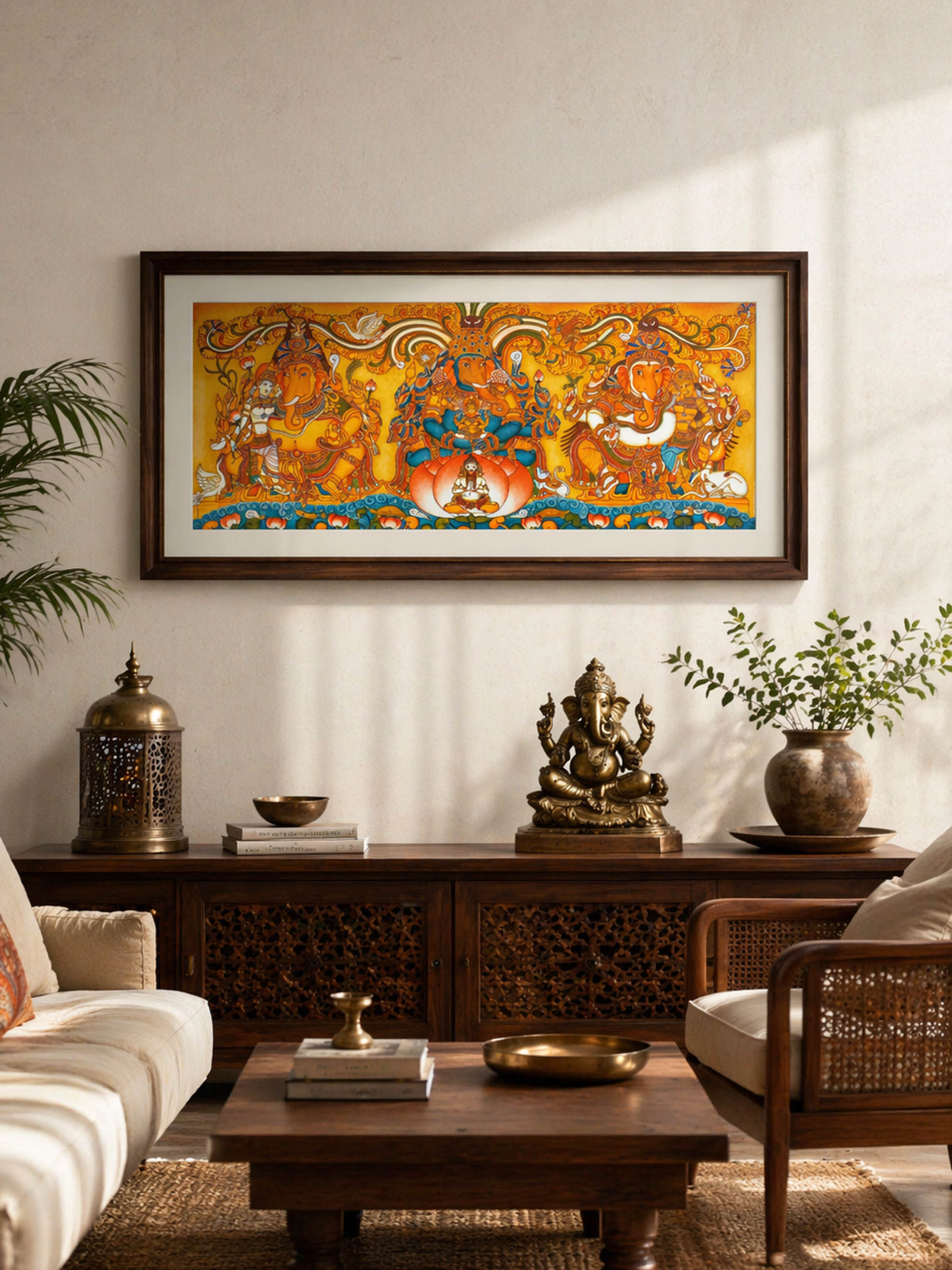 Thriguna Ganesha Kerala Mural Painting