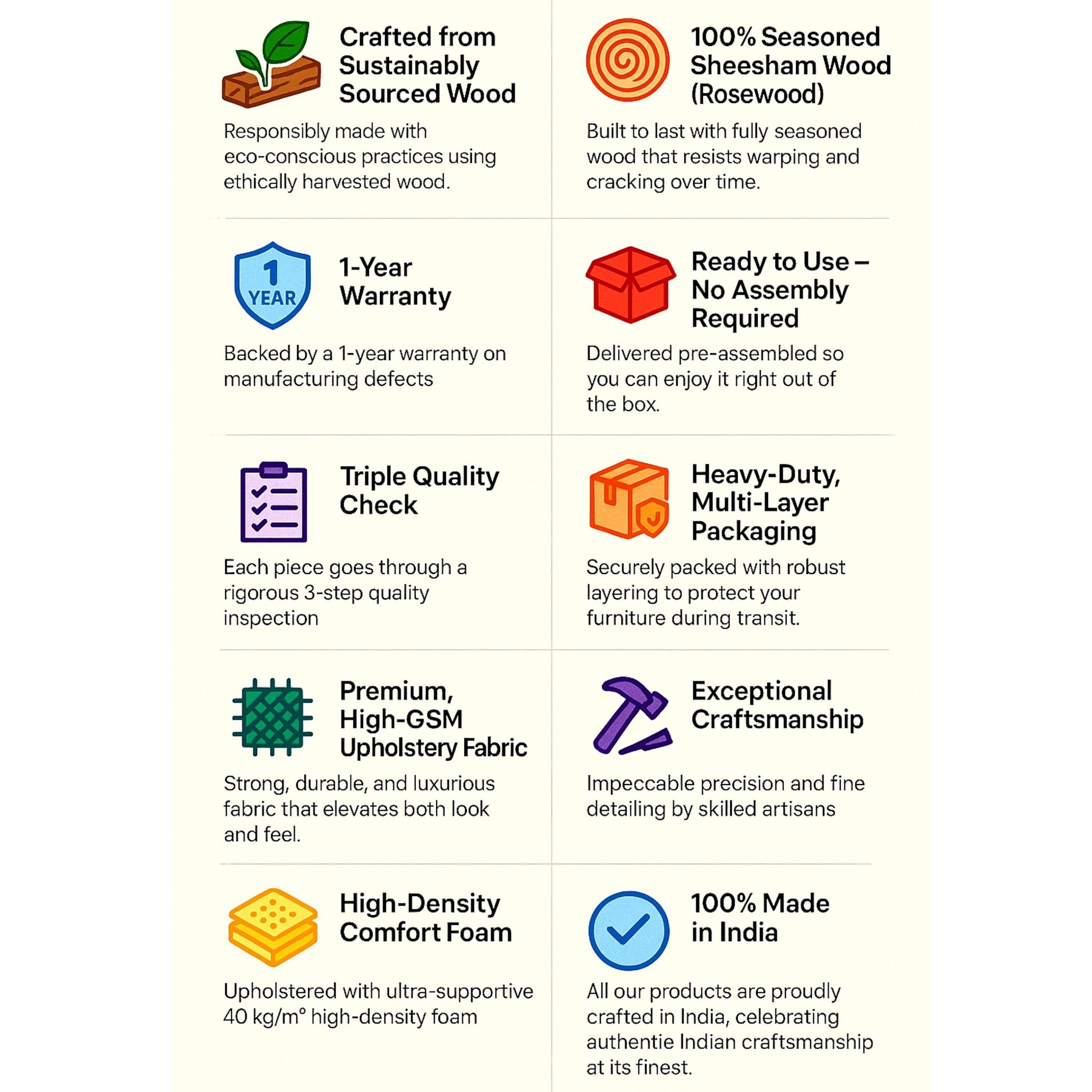 Nashville Sheesham Wood 4 Seater Coffee Table Set In Teak Finish