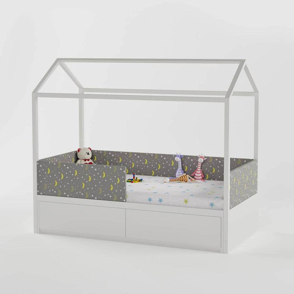 Windchime Engineered Wood Box Storage Bed in Light Grey Colour