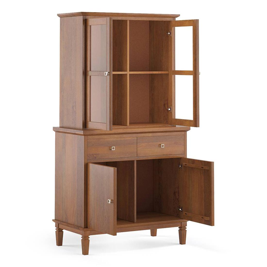 Malabar Solid Wood Sideboard in Amber Walnut Finish