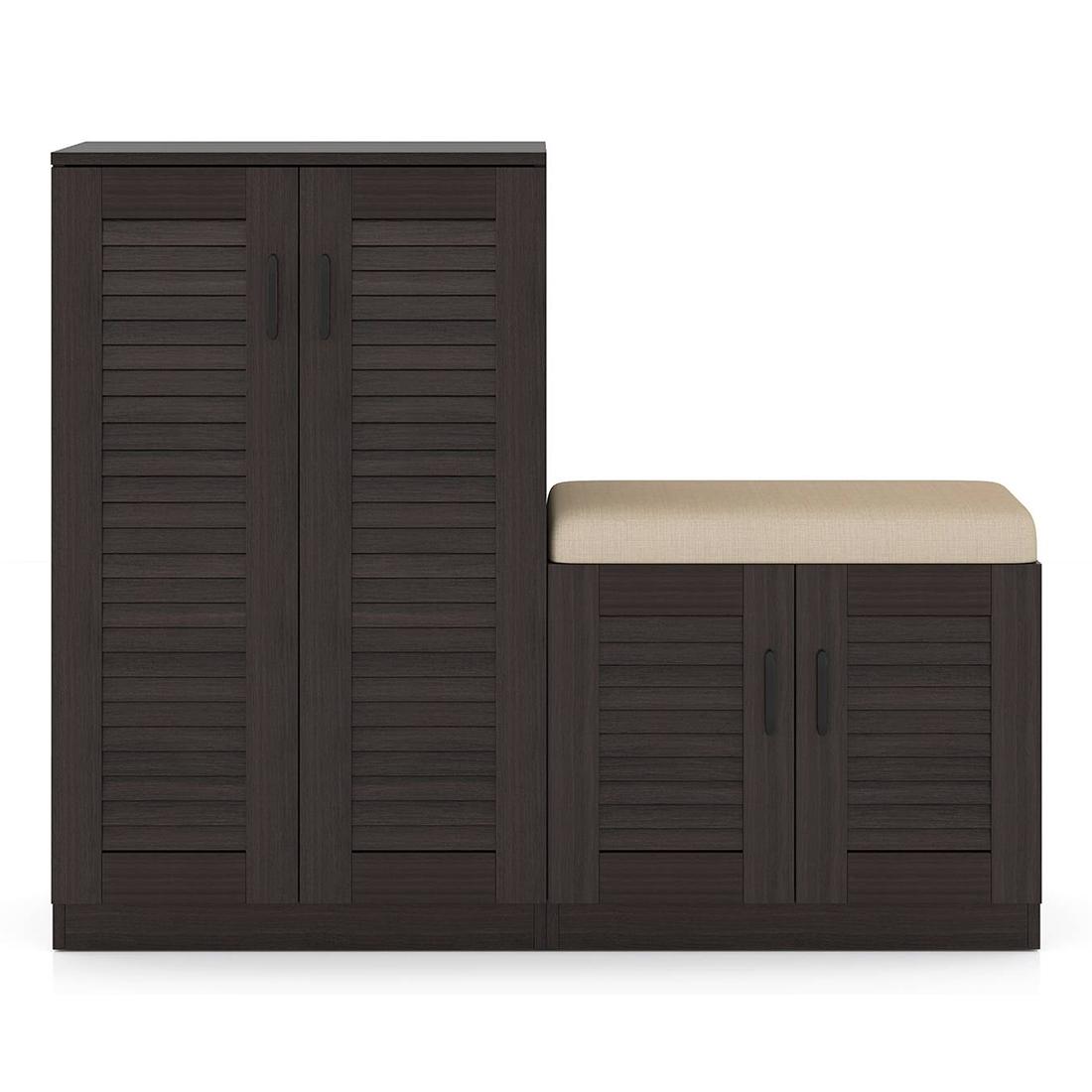 Bennis 25 Pair Shoe Rack in Dark Walnut Finish