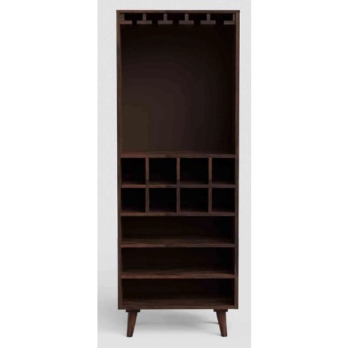 Meridian Solid Wood Bar Cabinet in Walnut Finish