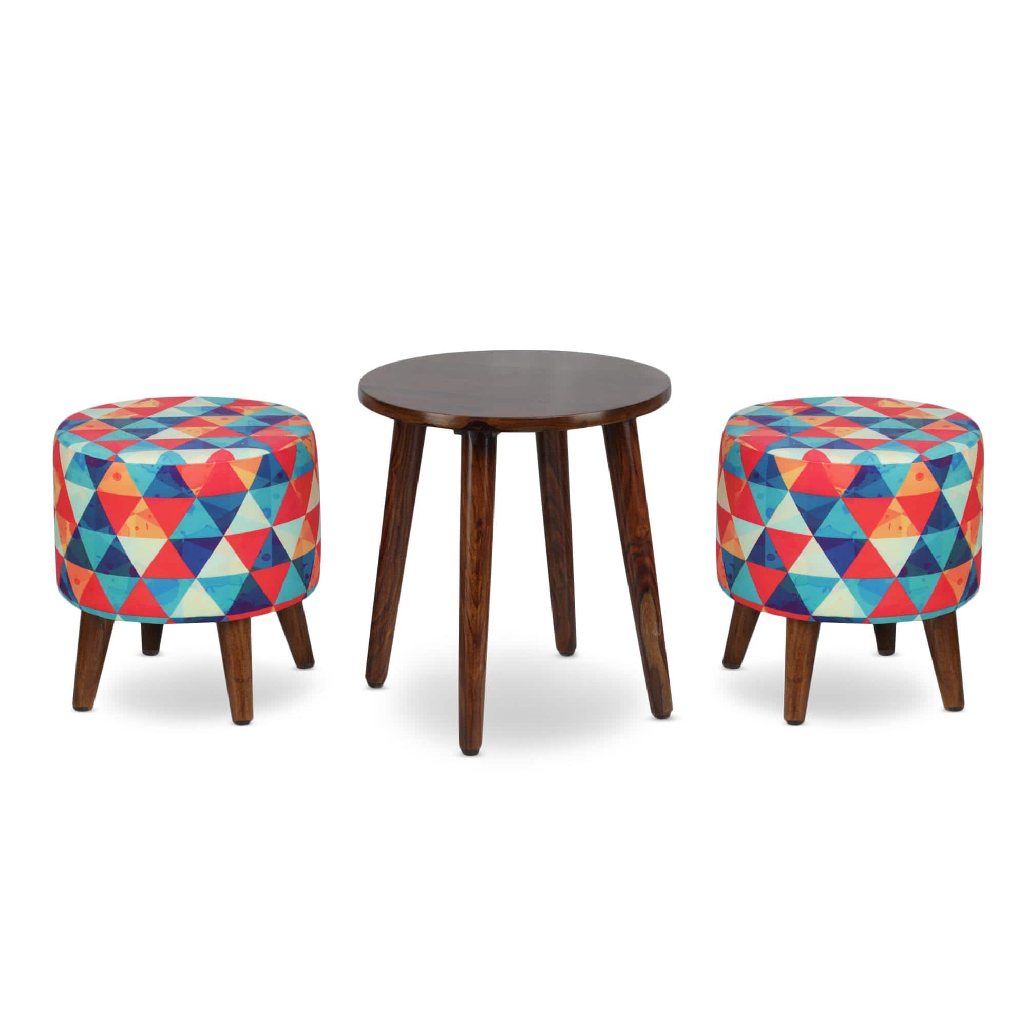 Nova Solid Wood  Ottomon in  Multicolor Colour