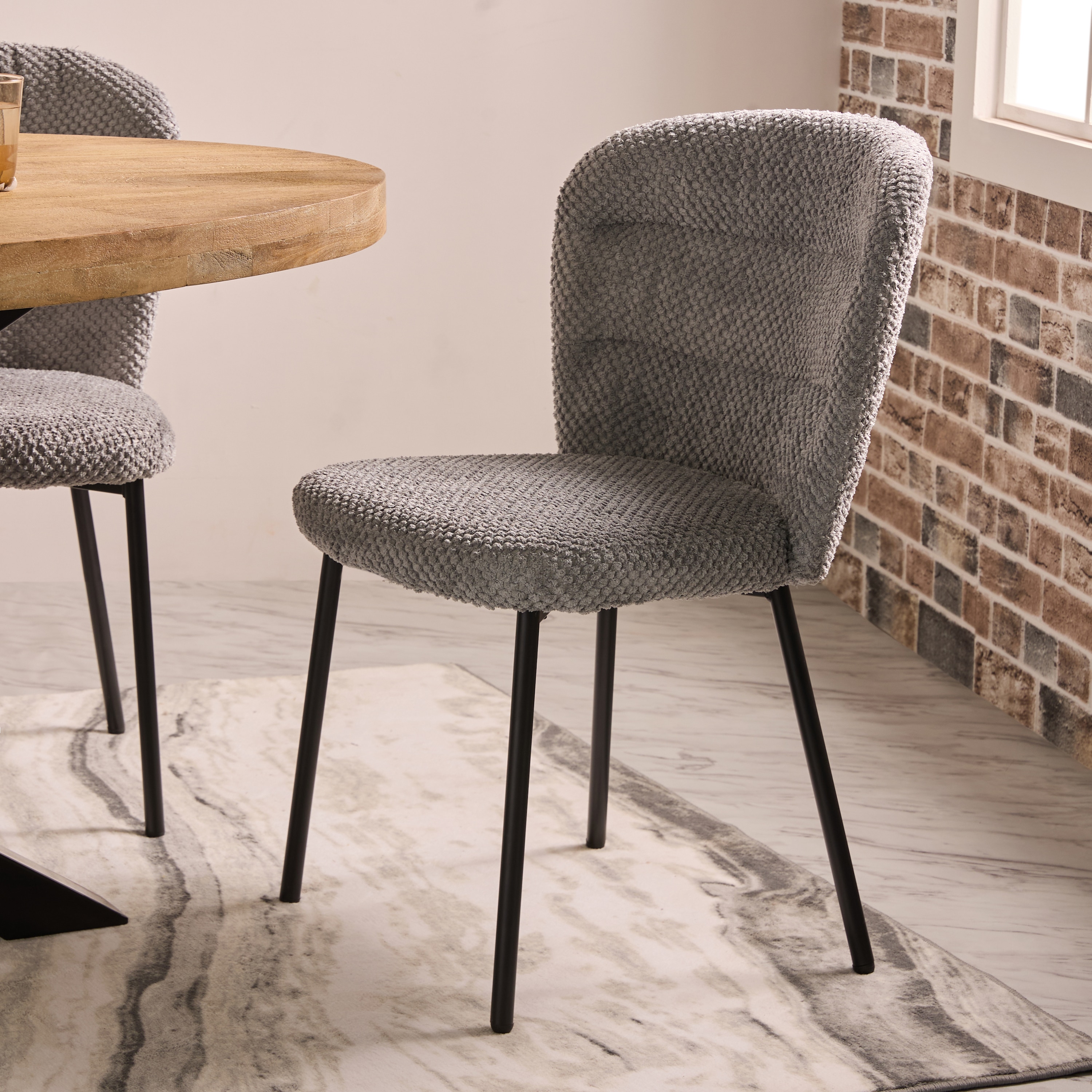 Solterra Fabric Dining Chair in Beige Colour - Living Shape