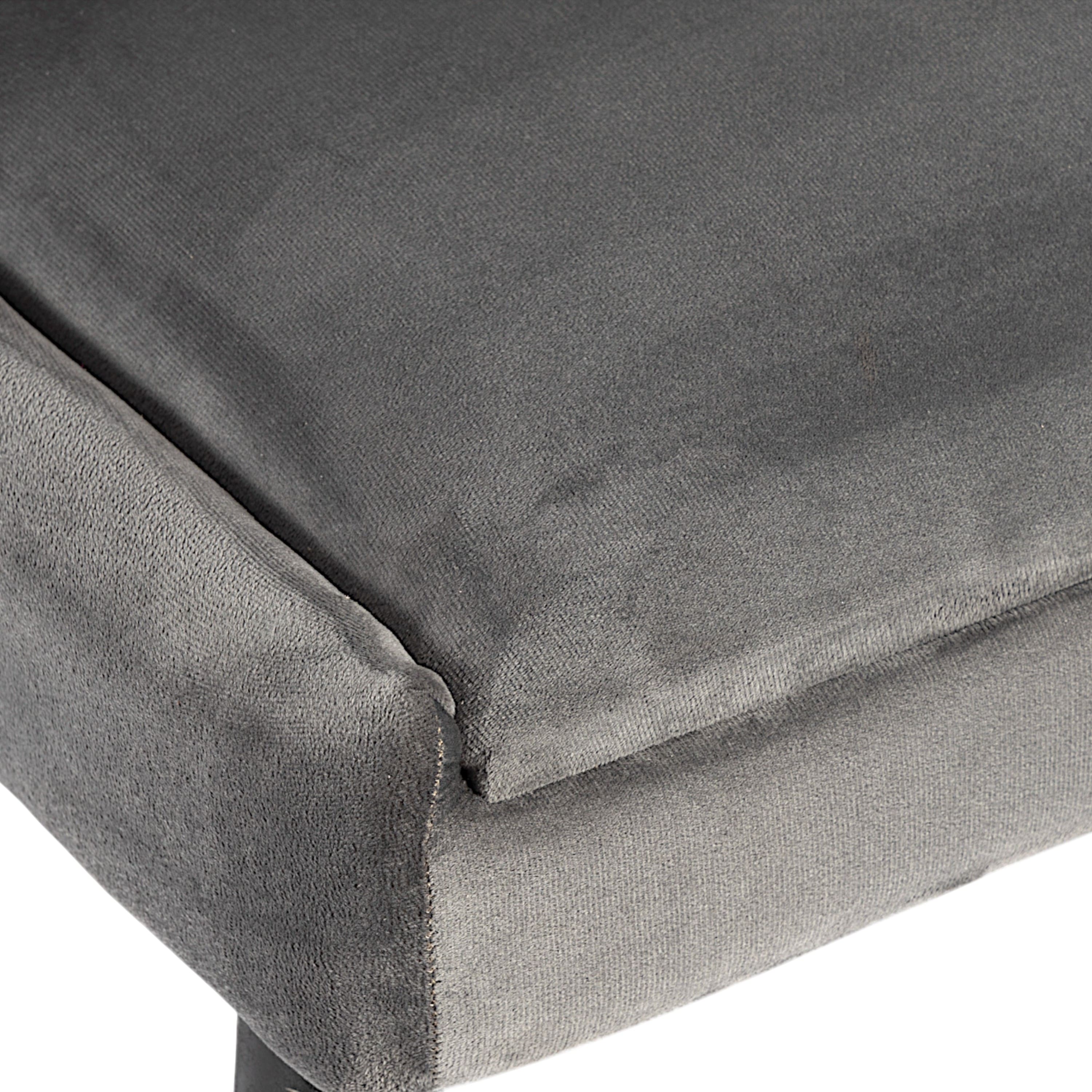 Rosslyn wood Set of 2 Dining Chairs in Iron Grey Velvet Upholstery with MAHAGONY FINISH