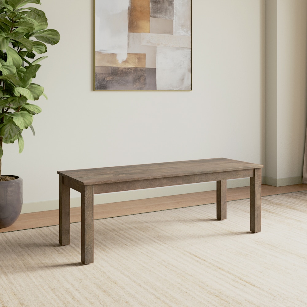 Atlas Solid Wood Bench In Danish Walnut Finish