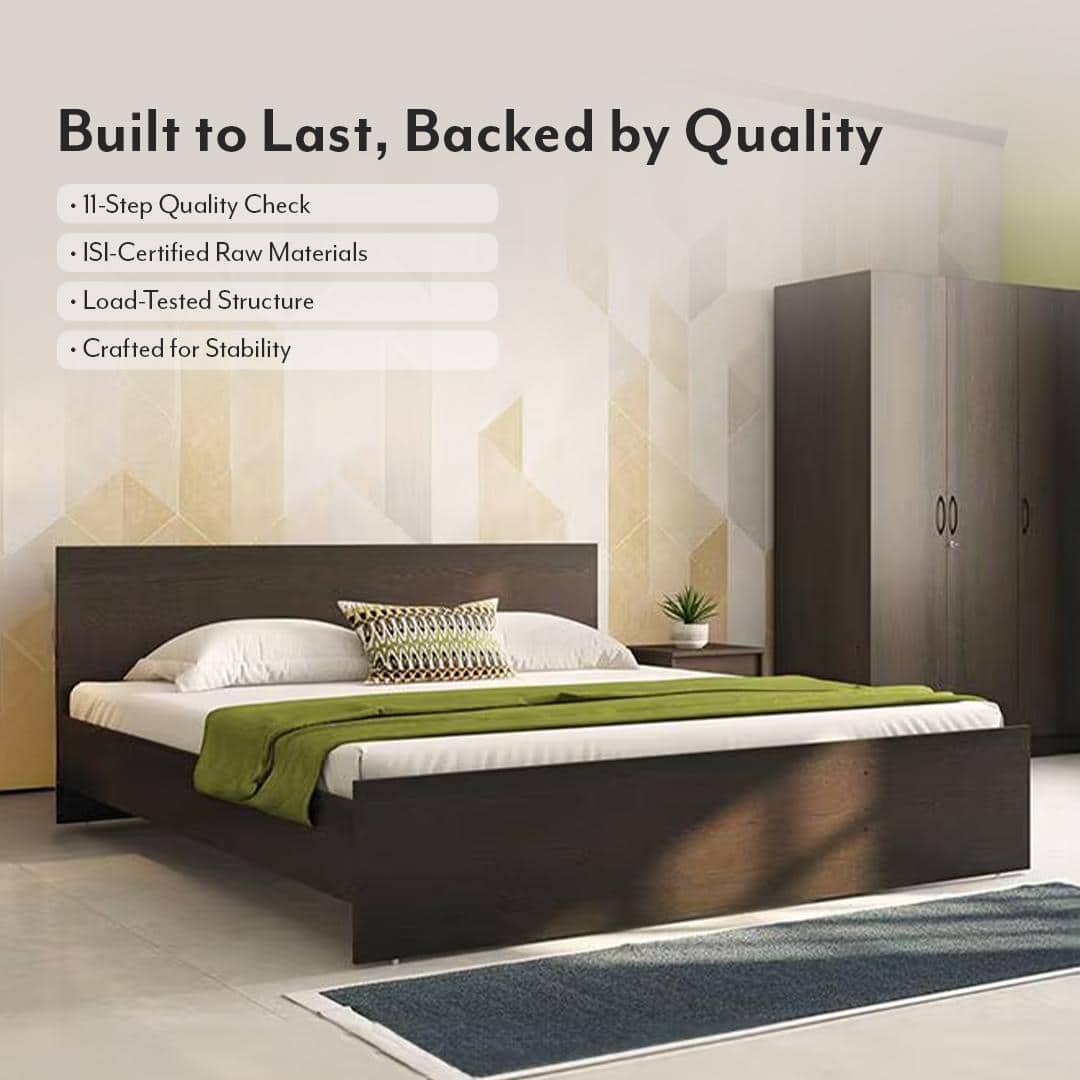 Zoey Engineered Wood King Size Bed In Dark Wenge Finish