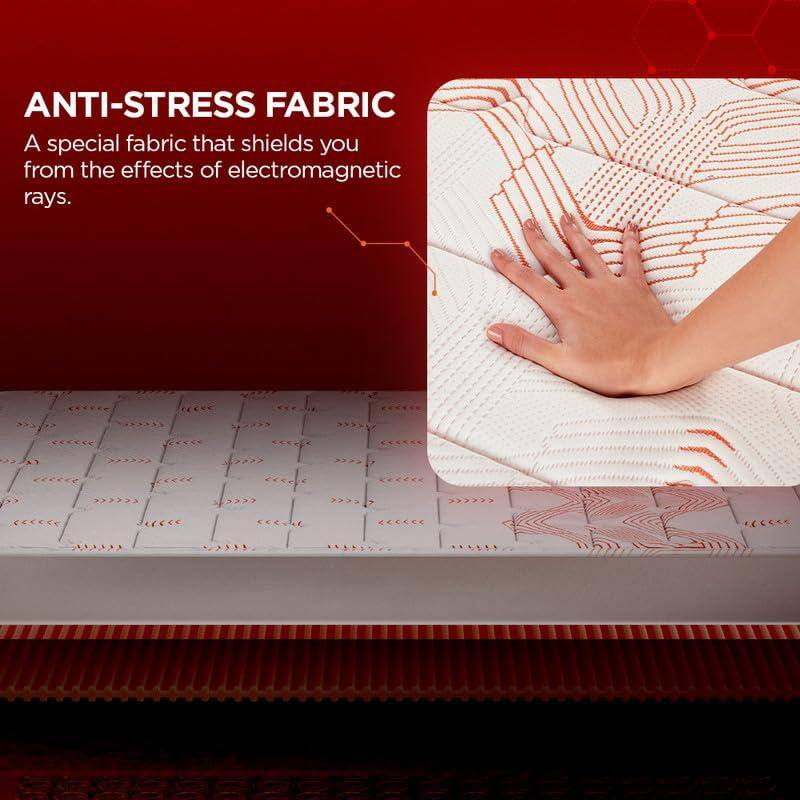 Boltt Plus 3 Zoned NRG Layer Medium Firm Bonnell Spring Euro Top Mattress with Extra Air Circulation and Coolness (84 x 60 in, 8 Inches)