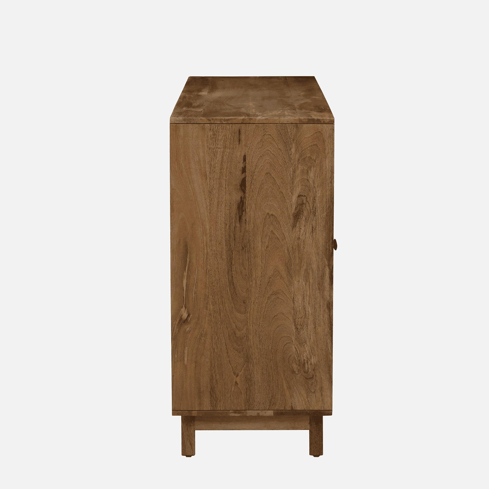 Tulisa Mango Wood Hand Painted Multicolor 4 Door Cabinet In Natural Finish