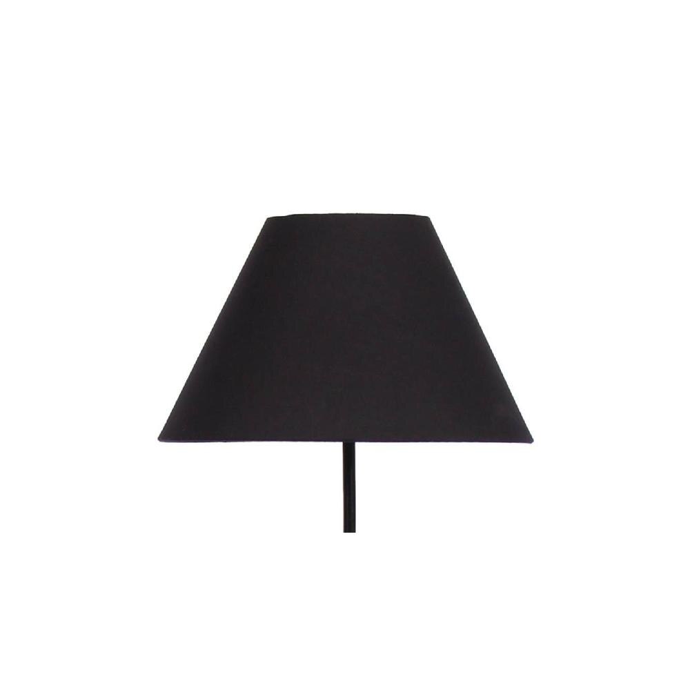 Kloe Black Fabric Floor Lamp with Black Iron Base