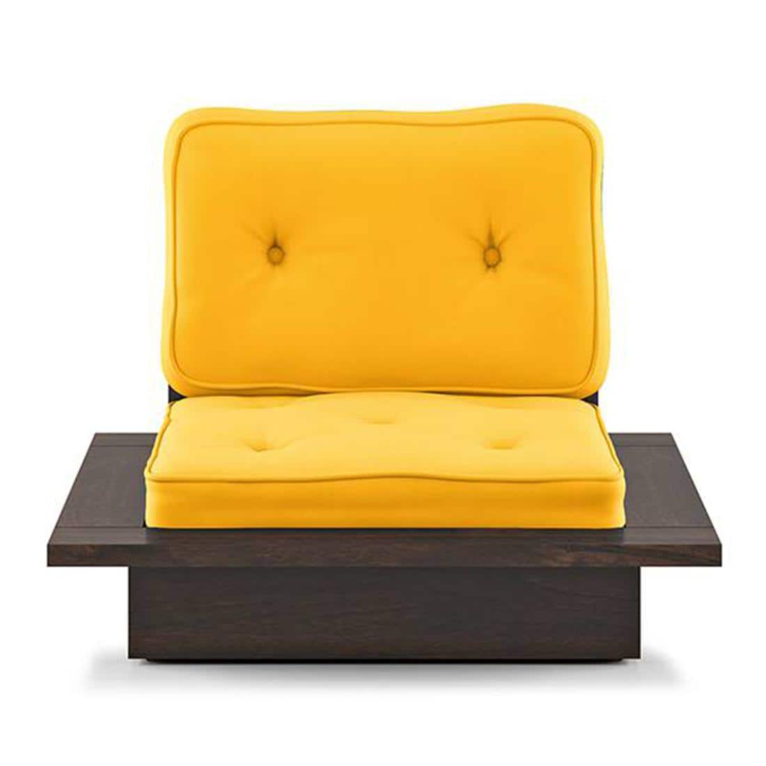 Ankara 1 Seater Wooden Sofa (Matty Yellow)