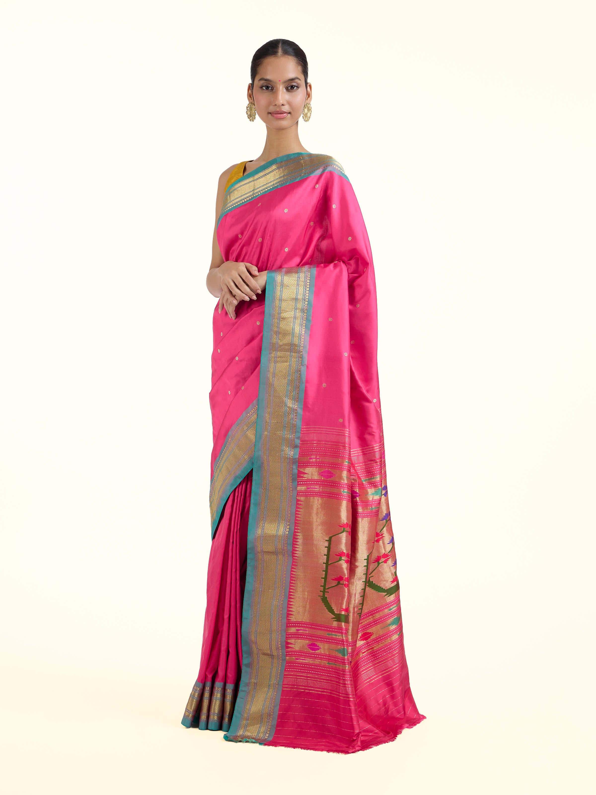 Pink Silk Paithani Saree