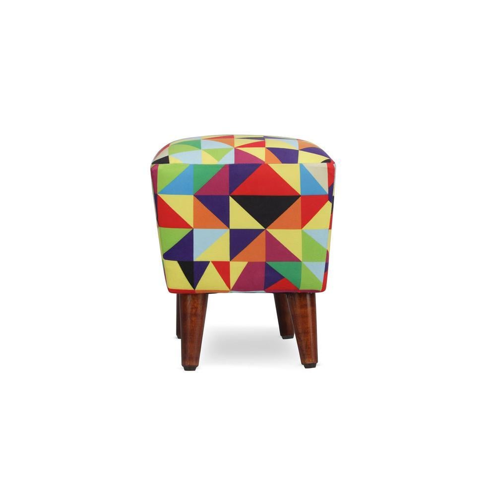Genevieve Solid Wood  Ottomon in  Multicolor Colour