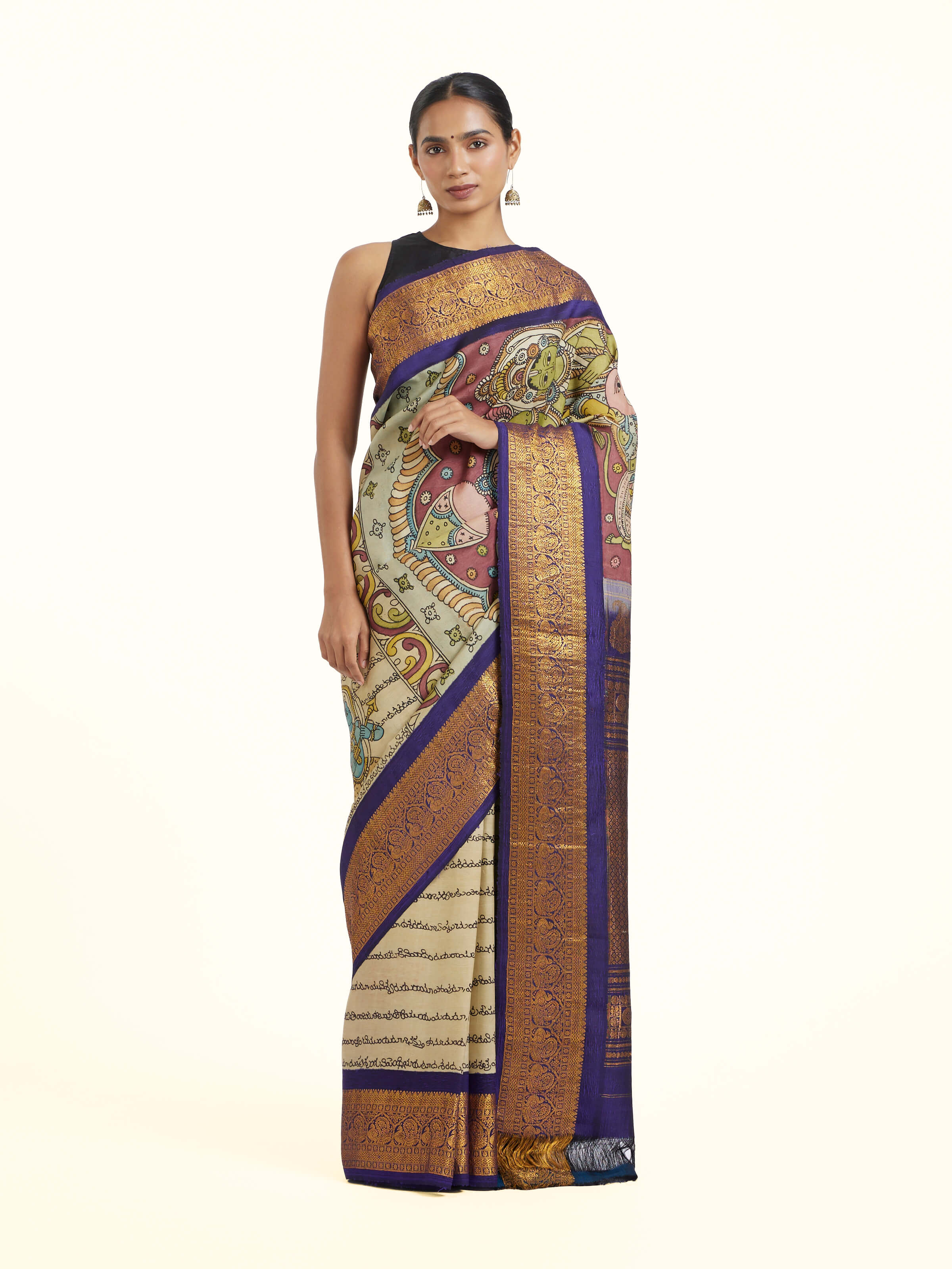 Kalamkari Kanchi Silk Saree