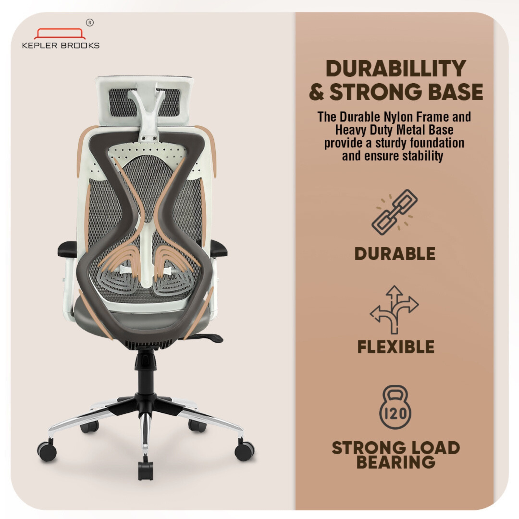 Marvel Ergonomic High Back Study Chair with Headrest in Grey Colour Marvel Ergonomic High Back Study Chair with Headrest in Grey Colour