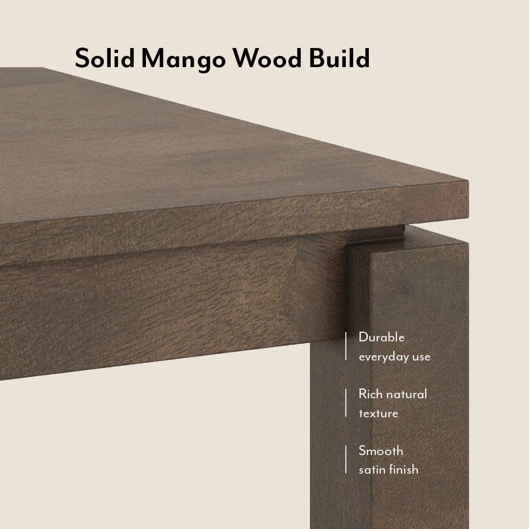 Atlas Solid Wood 4 Seater Dining Table With Set Of 4 Bren Swivel Dining Chair