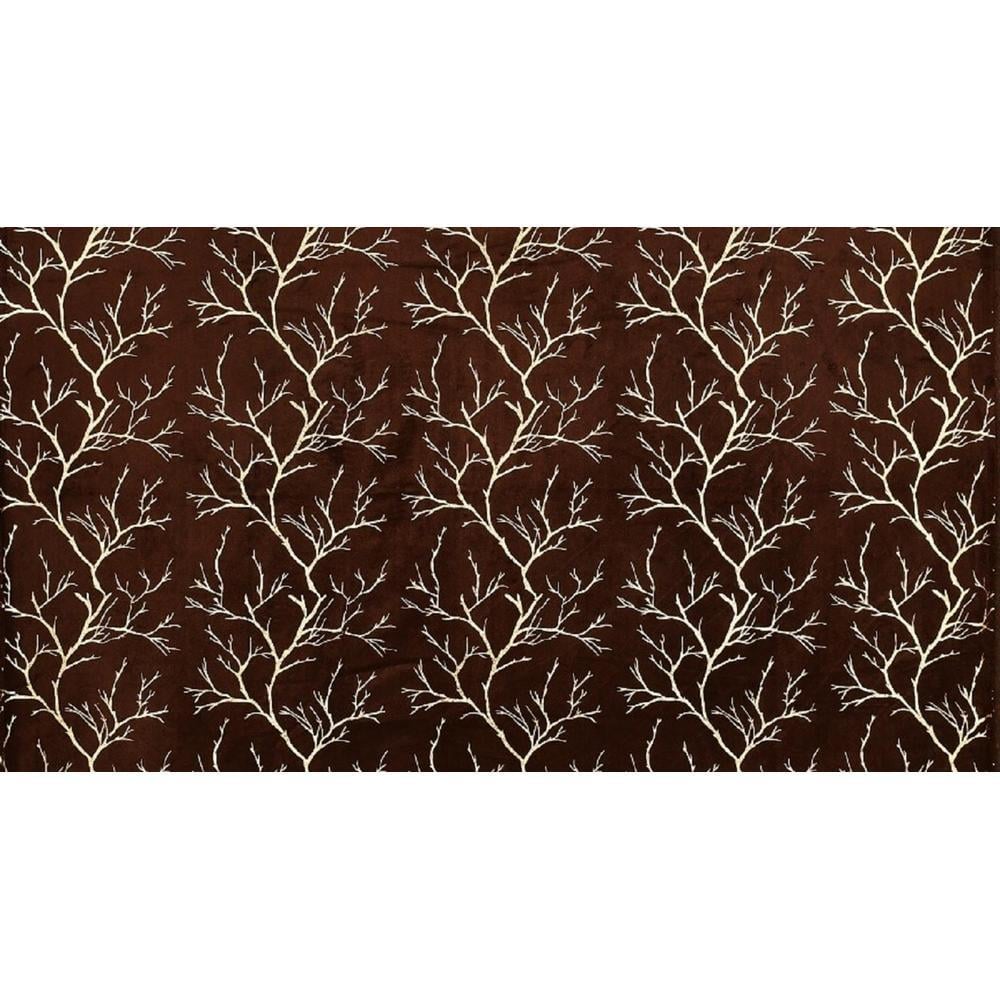 Golden Velvet Abstract Pack of 2 Pieces Blackout Window Curtain