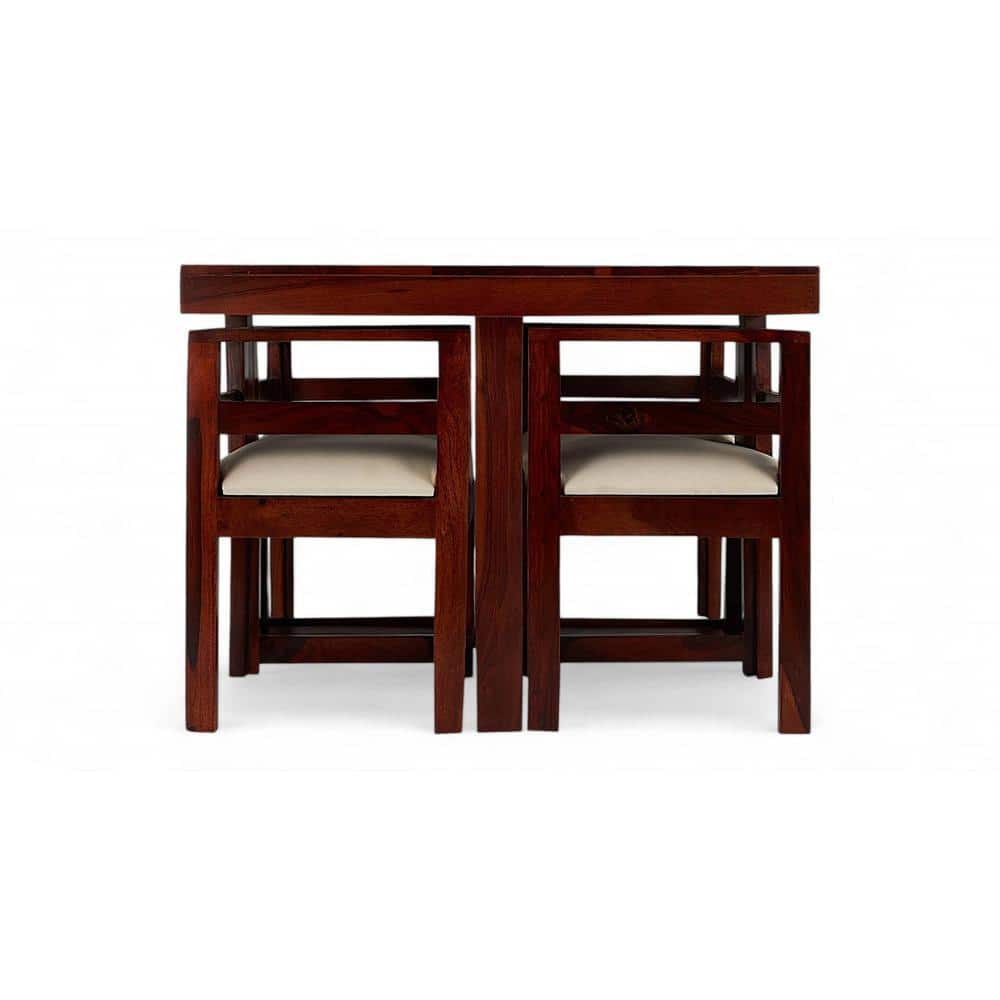 Kingston Sheesham Wood Accent 4 Seater Dining Table Set