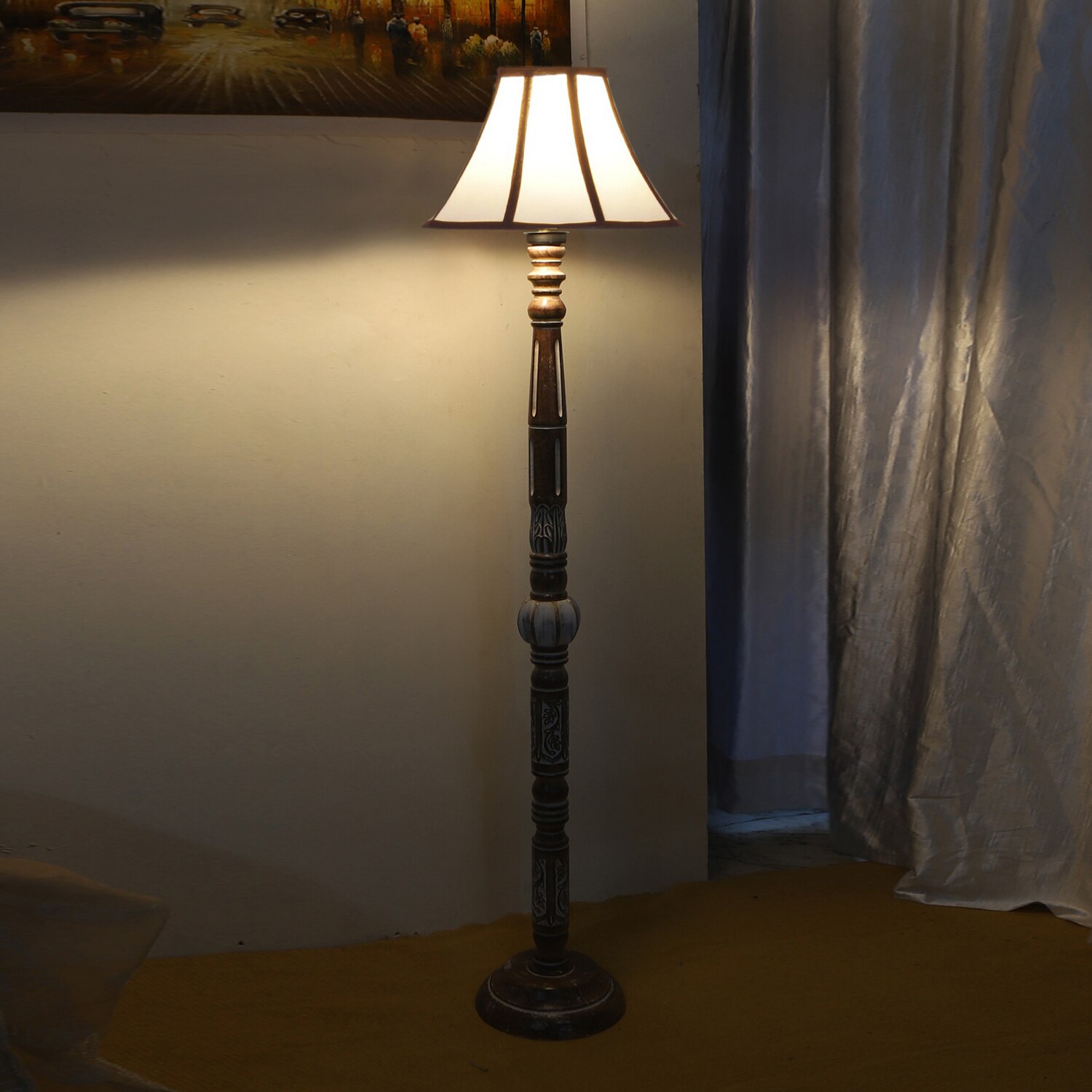 Devansh Wooden Floor Lamp