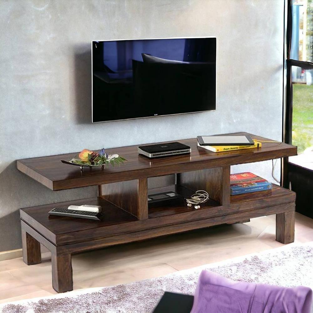 Allen Sheesham Wood TV Entertainment Unit in Mahogany Finish