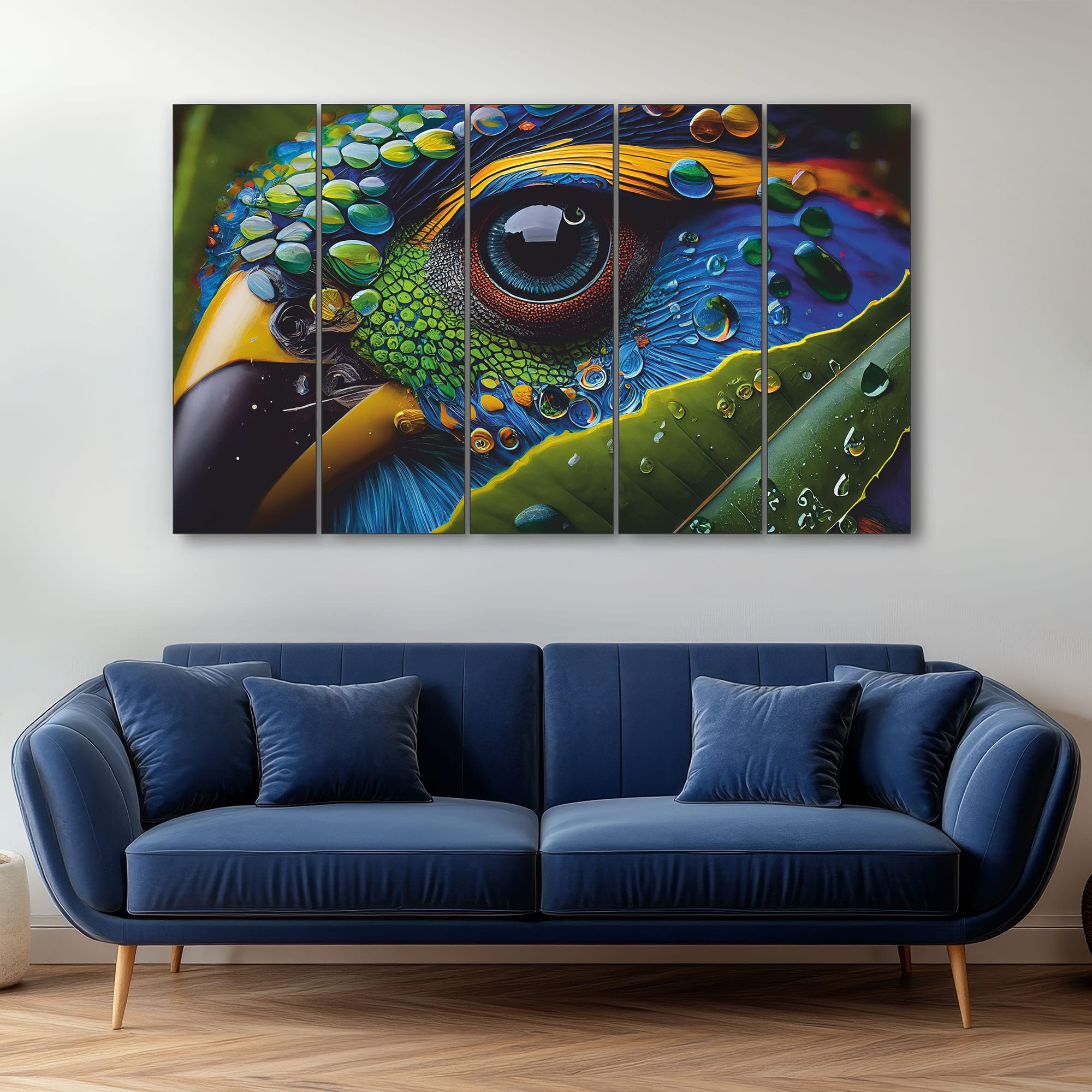 The Castle Decor Parrot Eye Animal Wall Art Set of 5 27x48 Inch - The Castle Decor