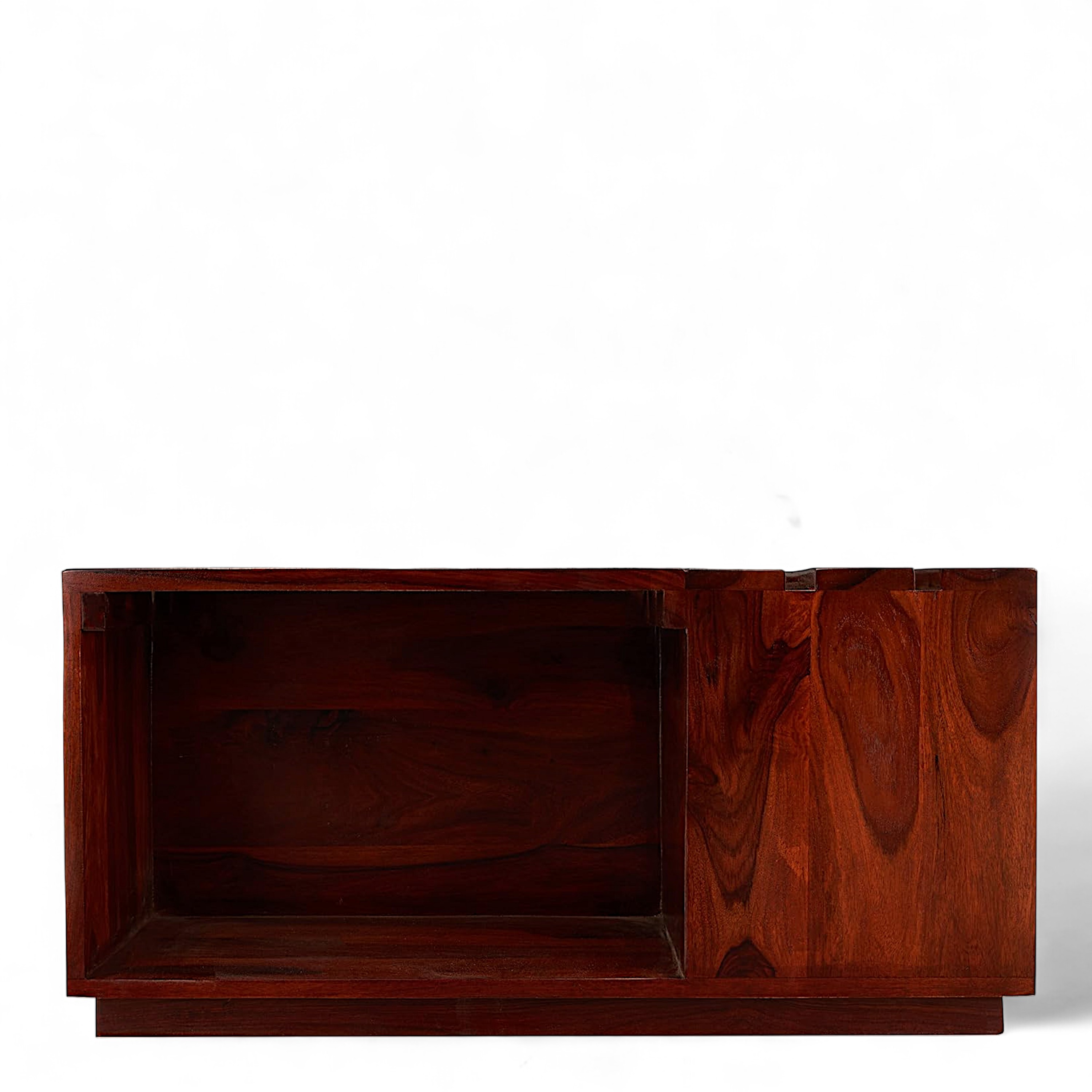 Milan Sheesham Wood Accent Square Coffee Table In Honey Finish