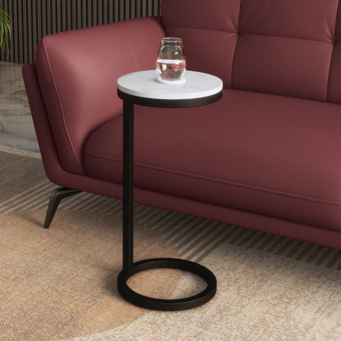 Collins Metal Drink Table In Black Finish
