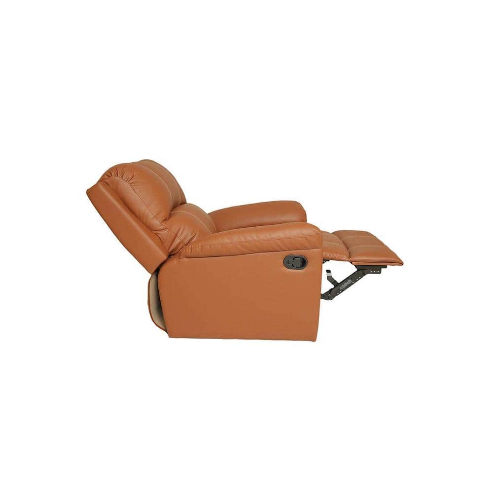 Spino Leatherette One Seater Manual Recliner in Tan Colour