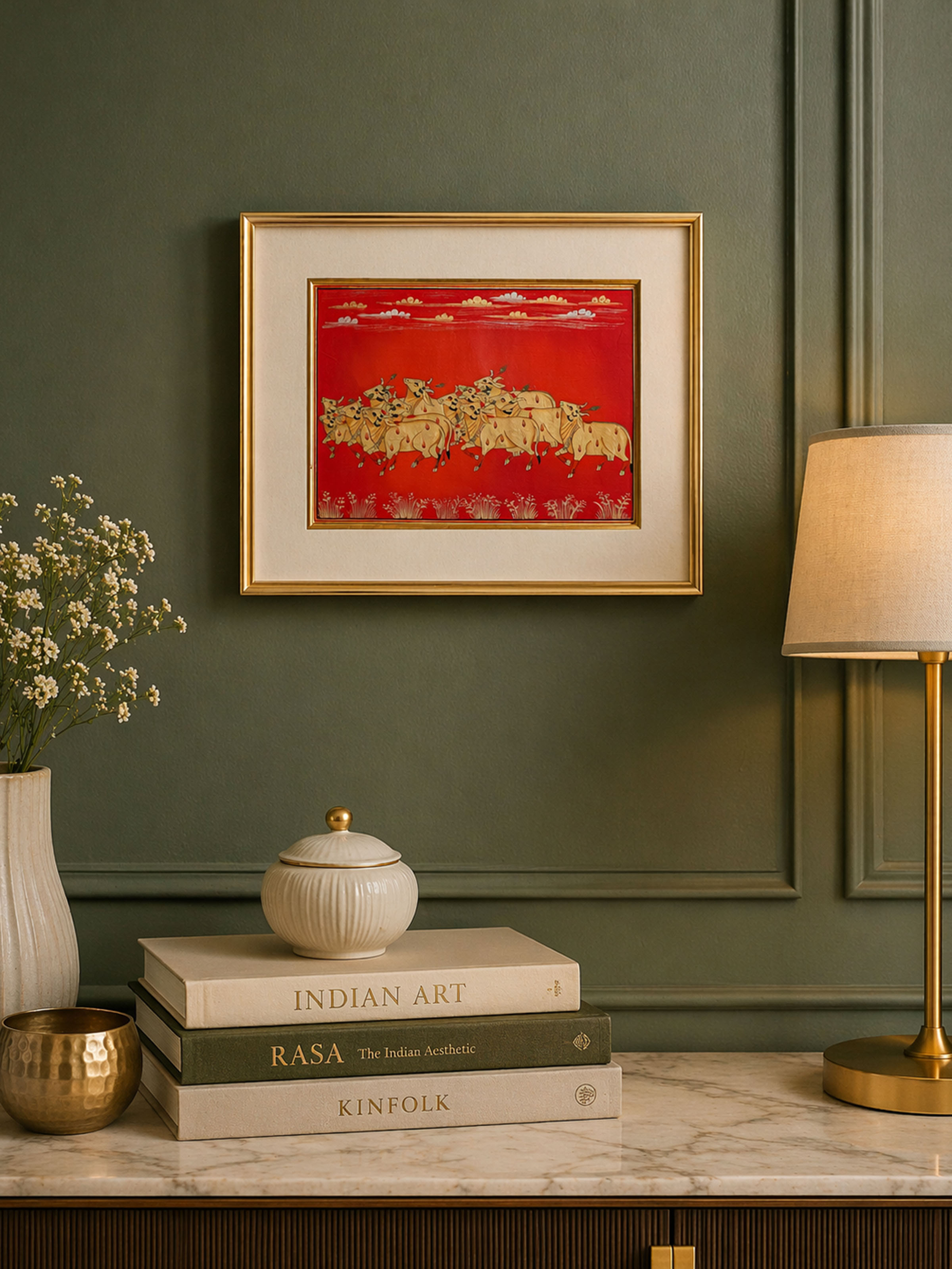 Group of Cows Gold Pichwai Painting