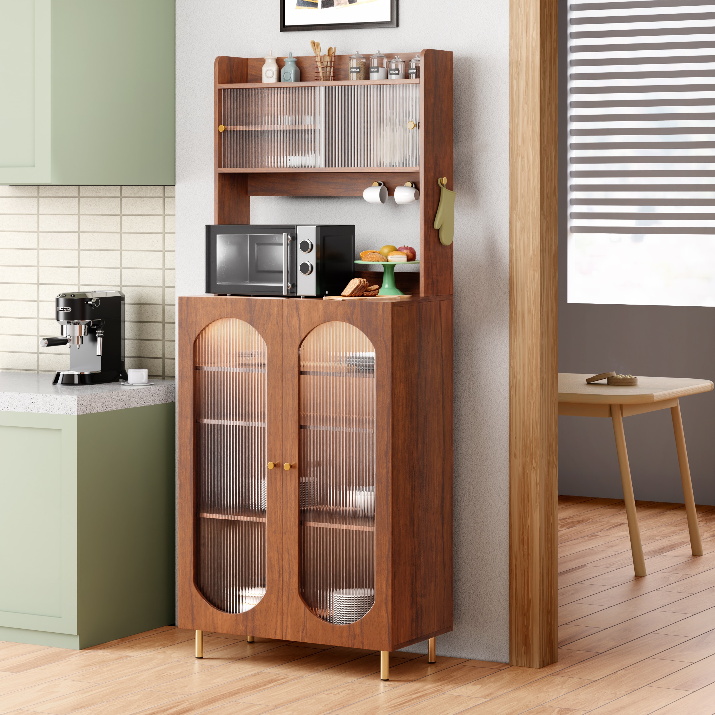 Stellar Multipurpose Storage Cabinet (Tall Size with Upper Storage, Teak Brown)