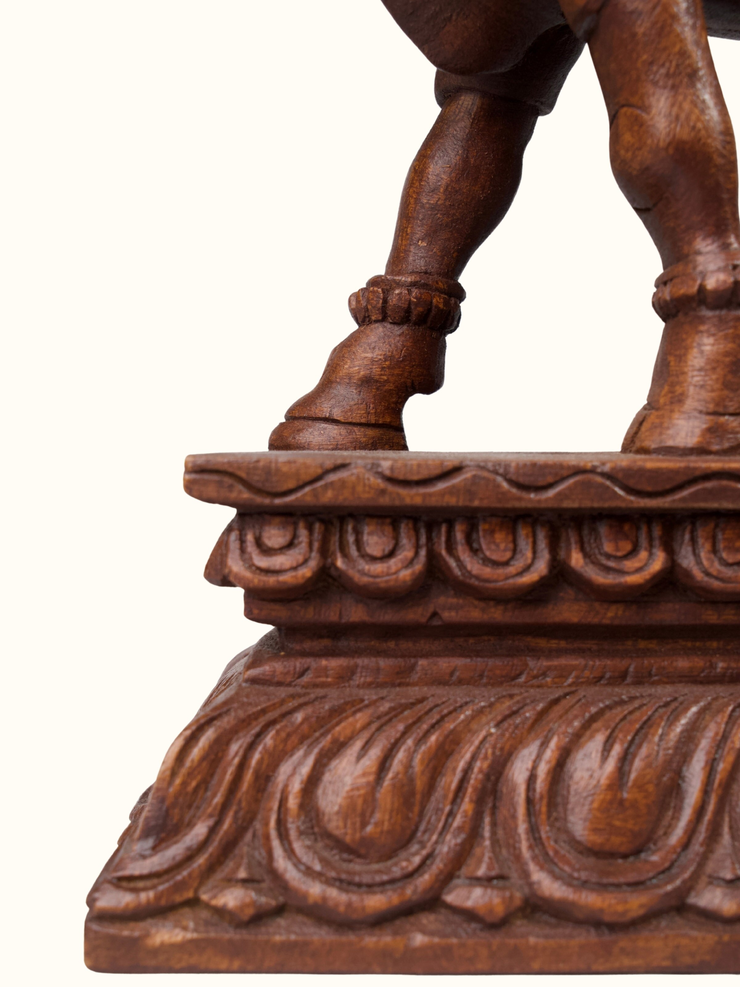 Wood Carved Kamadhenu Idol
