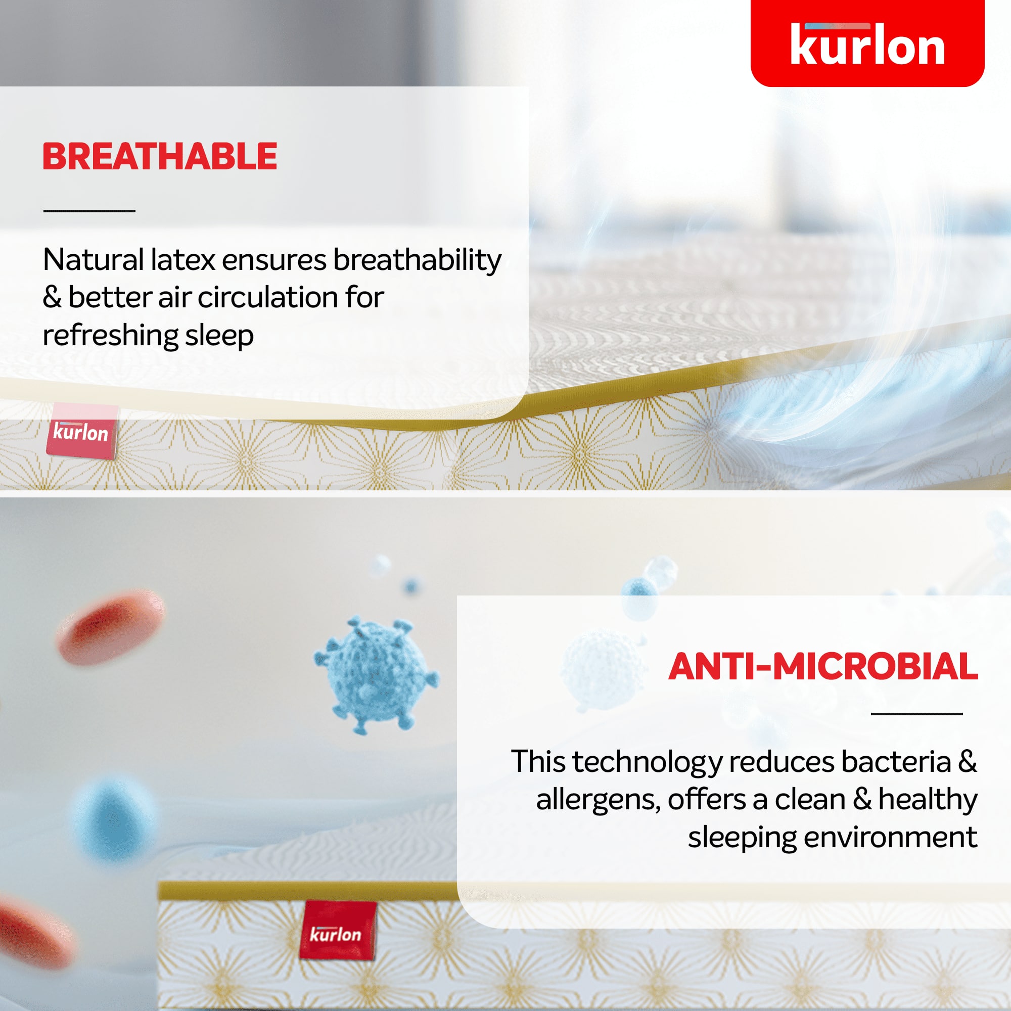 KURLON OrthoMagic Essential |Orthopedic Hybrid mattress with Latex, Coir & HR Foam | 5 inch Single Latex Foam Mattress (L x W: 72 inch x 35 inch)