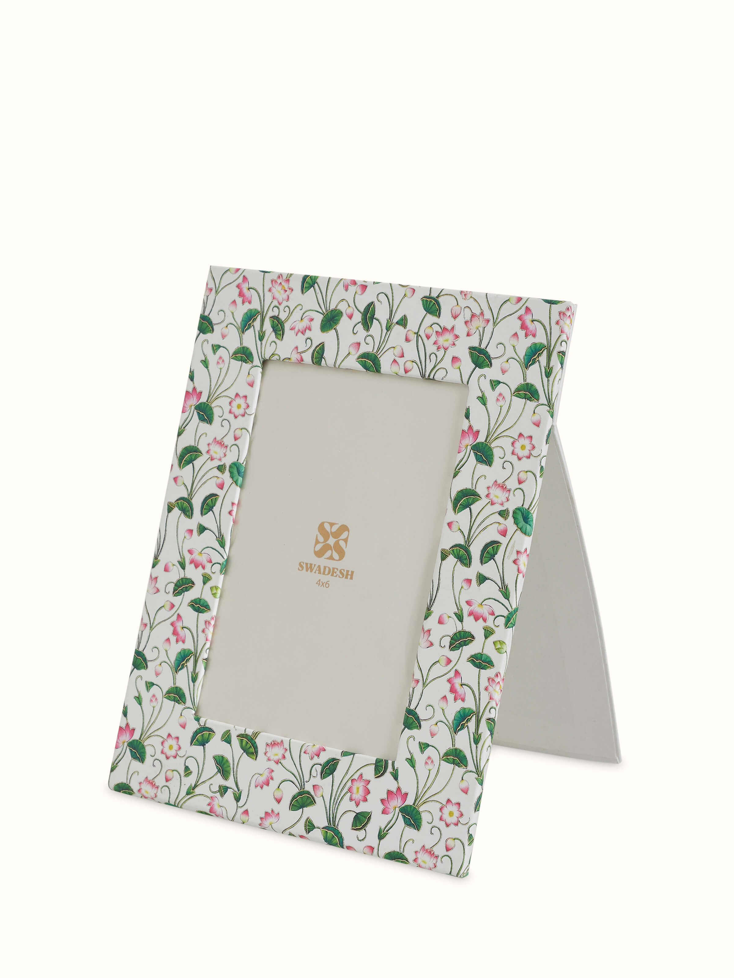 Angled view of Handmade Paper Photo Frame