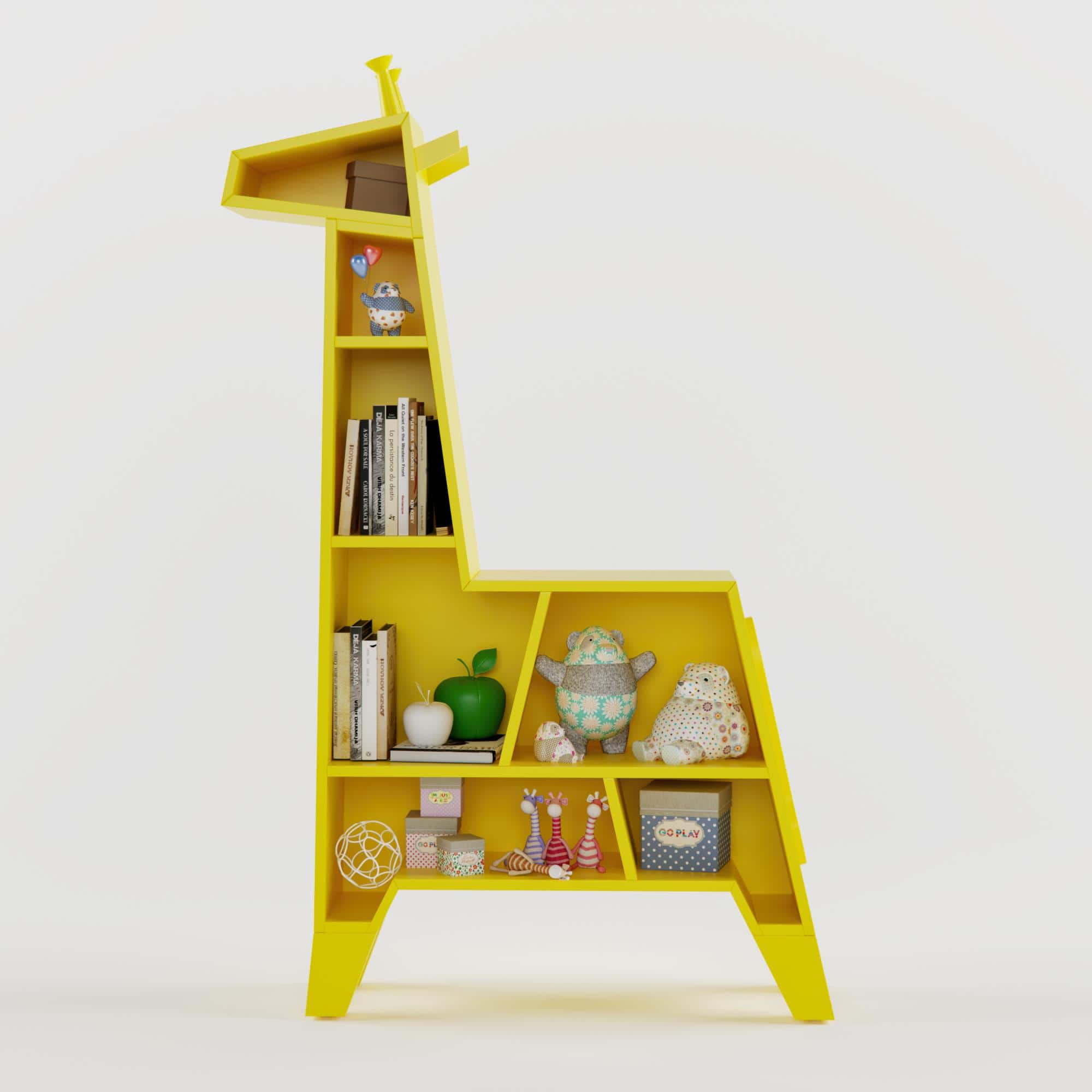 Melman The Giraffe Bookshelf In Yellow Colour