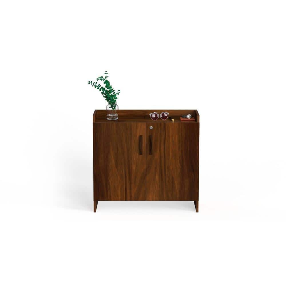 Brooklyn Engineered Wood Shoe Cabinet with Brown Maple finish