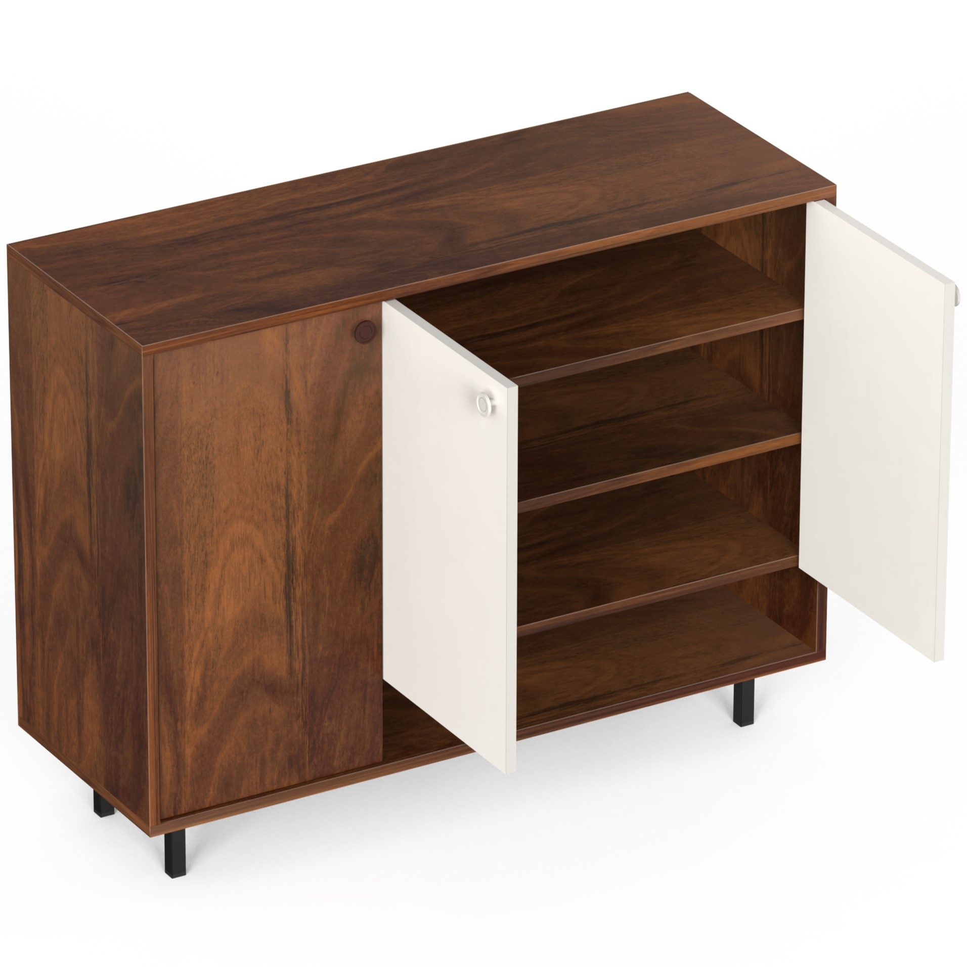 BLUEWUD Prorage Engineered Wood Dual Tone 3 Doors Shoe Rack Cabinet Slipper Footwear Stand Organizer with Additional Open Shelve, Up to 16 Pairs for Living Room Hallway Home (Brown Maple & White)