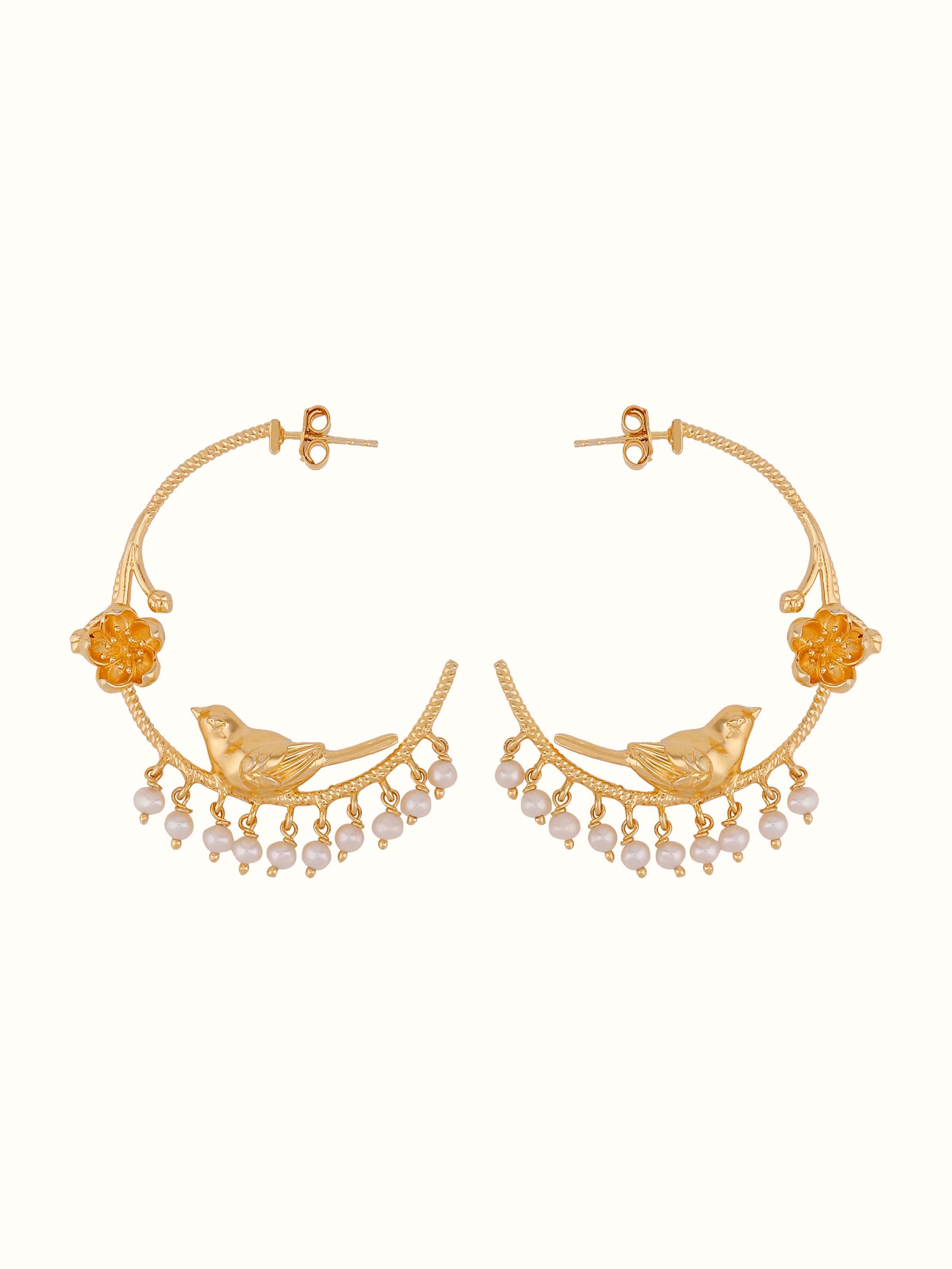 Front view of Silver Smithing Silver Hoop Earrings