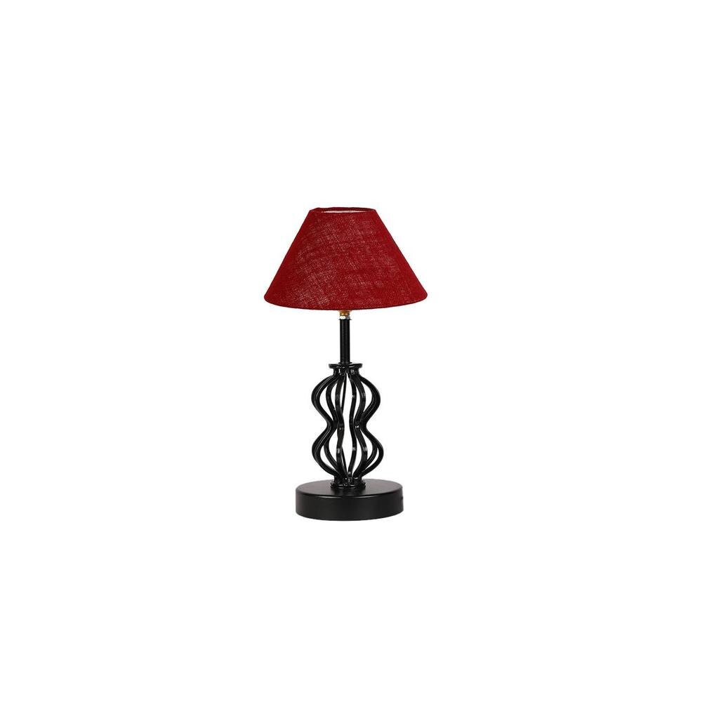 Fatima Maroon Jute Table lamp with Iron Base