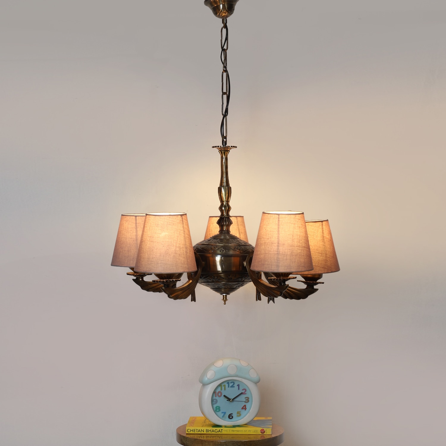 Devansh Steel Wall Mounted Lamp With Beige Jute Shade