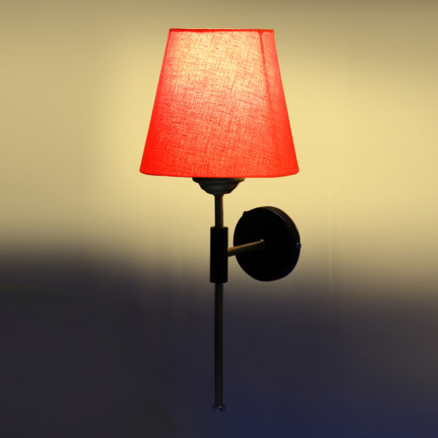 Devansh Metal Electric Wall Light in Black Colour with Orange Shade Count of 1 Light - Devansh