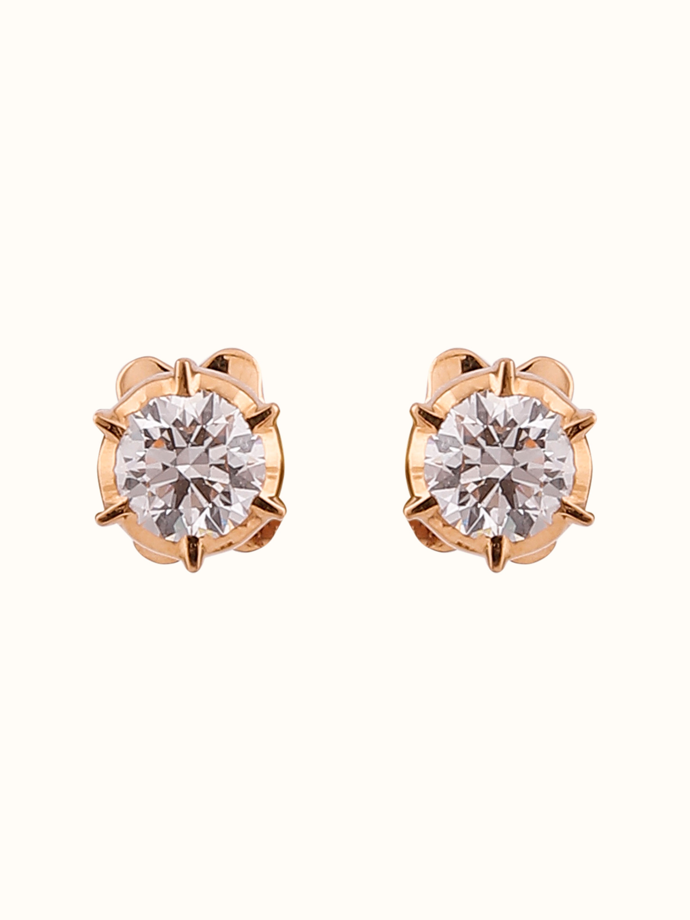 Front view showcasing Close-setting 22 Karat Gold Studs with radiant polished finish and traditional design.