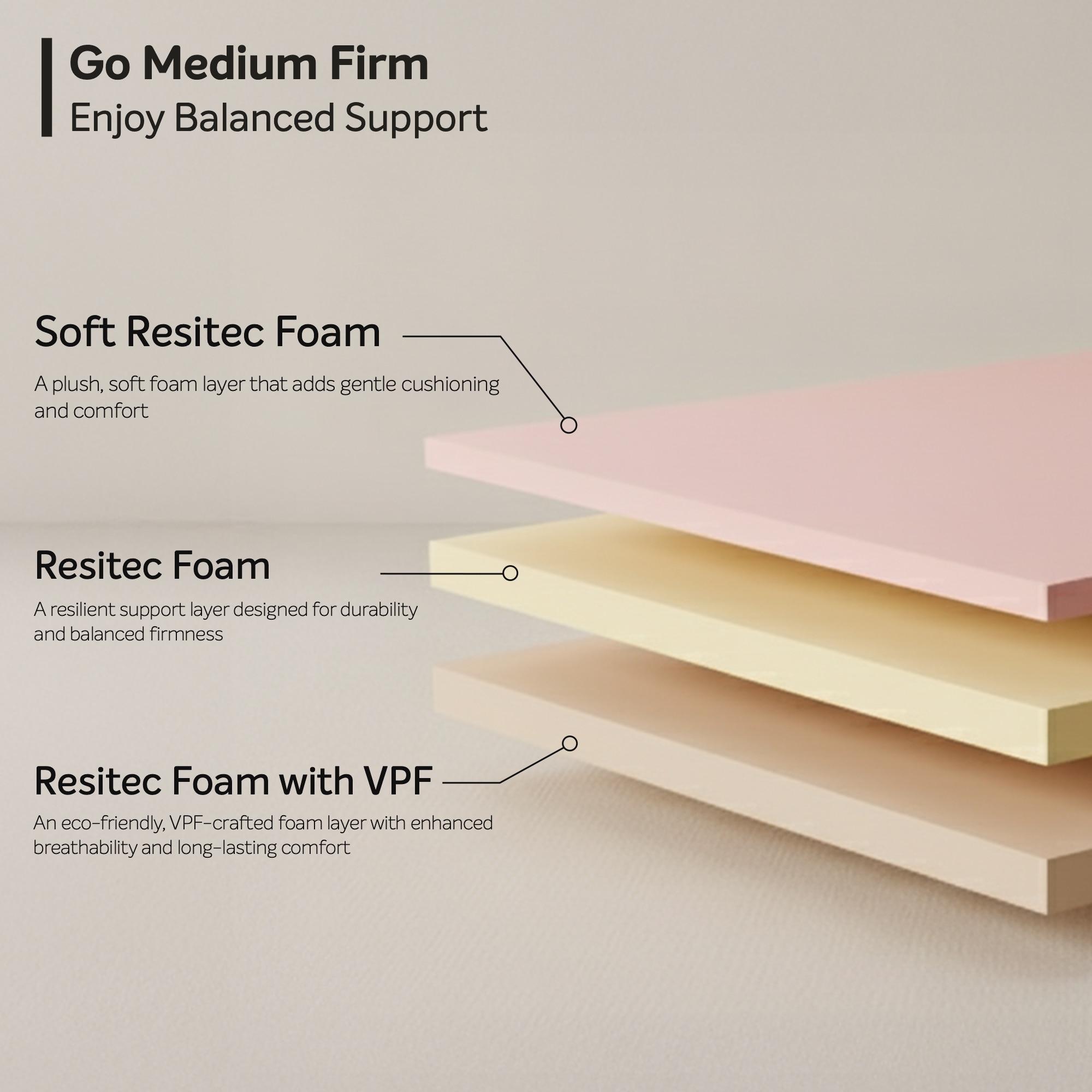 Sleepwell My Mattress Medium Firm High-Resilience (HR) Foam High Density (HD) Foam Queen Size (Thickness: 8 Inches, Dimensions: 72 X 60 Inches)