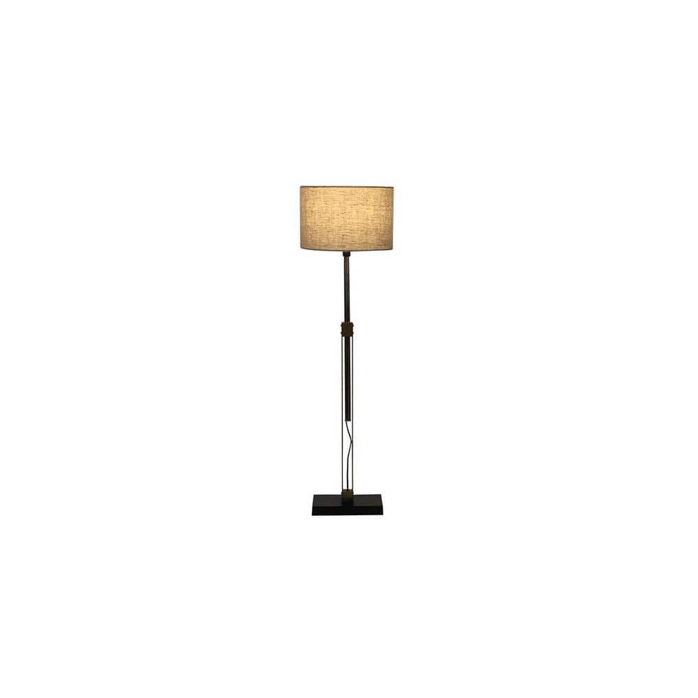 Alwin Brass Antique Linen Shade Floor Lamp