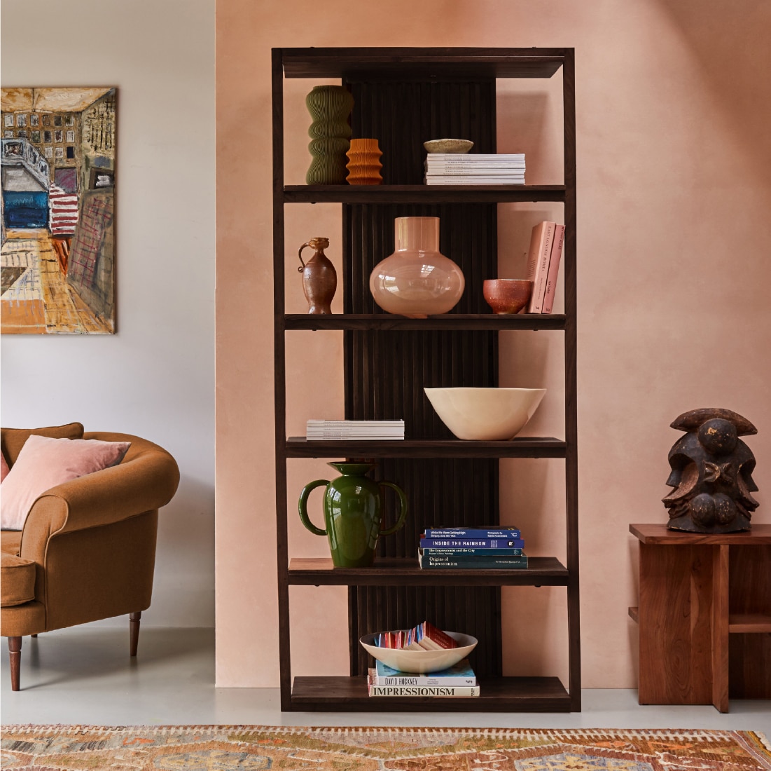 Klaus Solid Wood Bookshelf in Brown Colour - Orange Tree