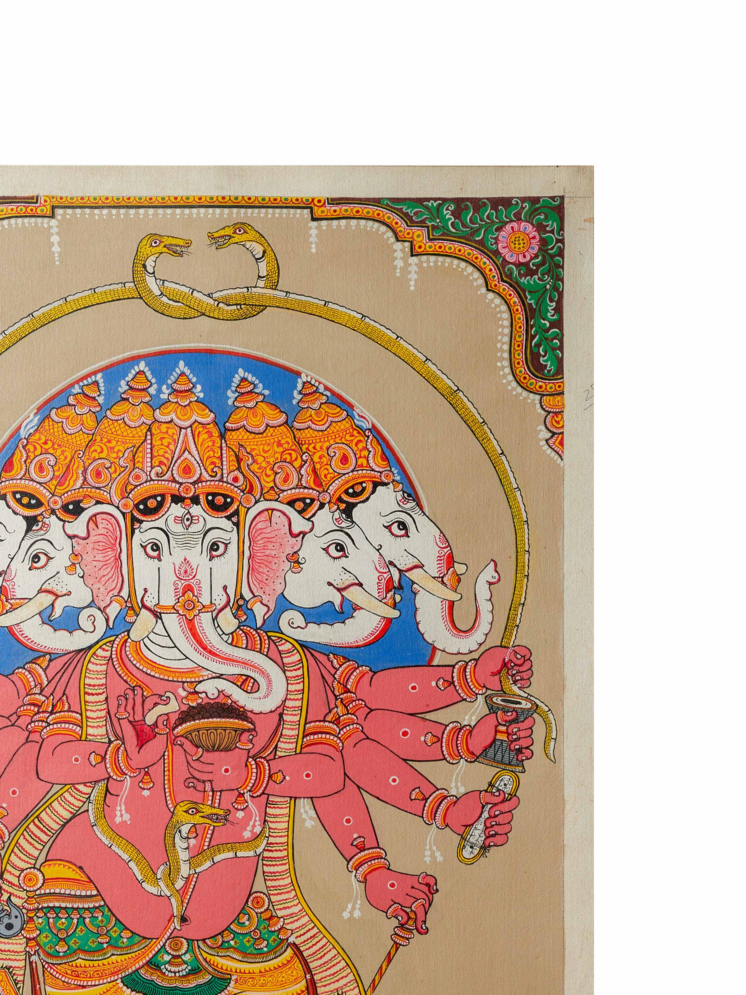 Ganesha Pattachitra Silk Painting