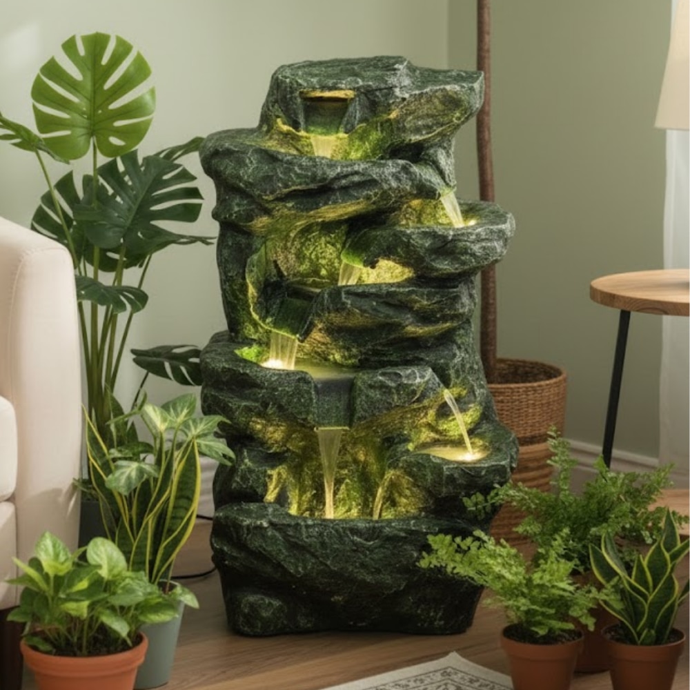 Green Rainforest Water Fall Water Fountain - Expleasia
