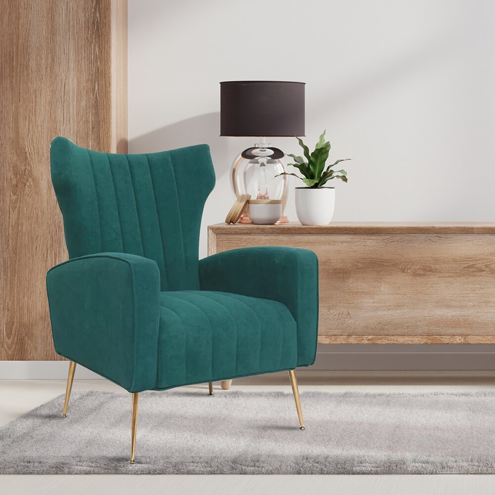 Murrow Fabric Accent Chair in Green Colour