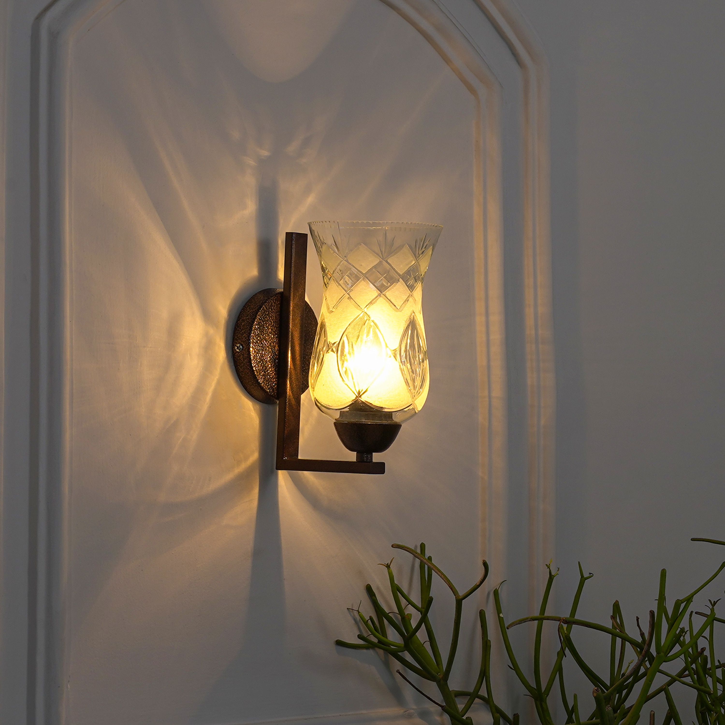 Mysen Glass And Metal Wall Light